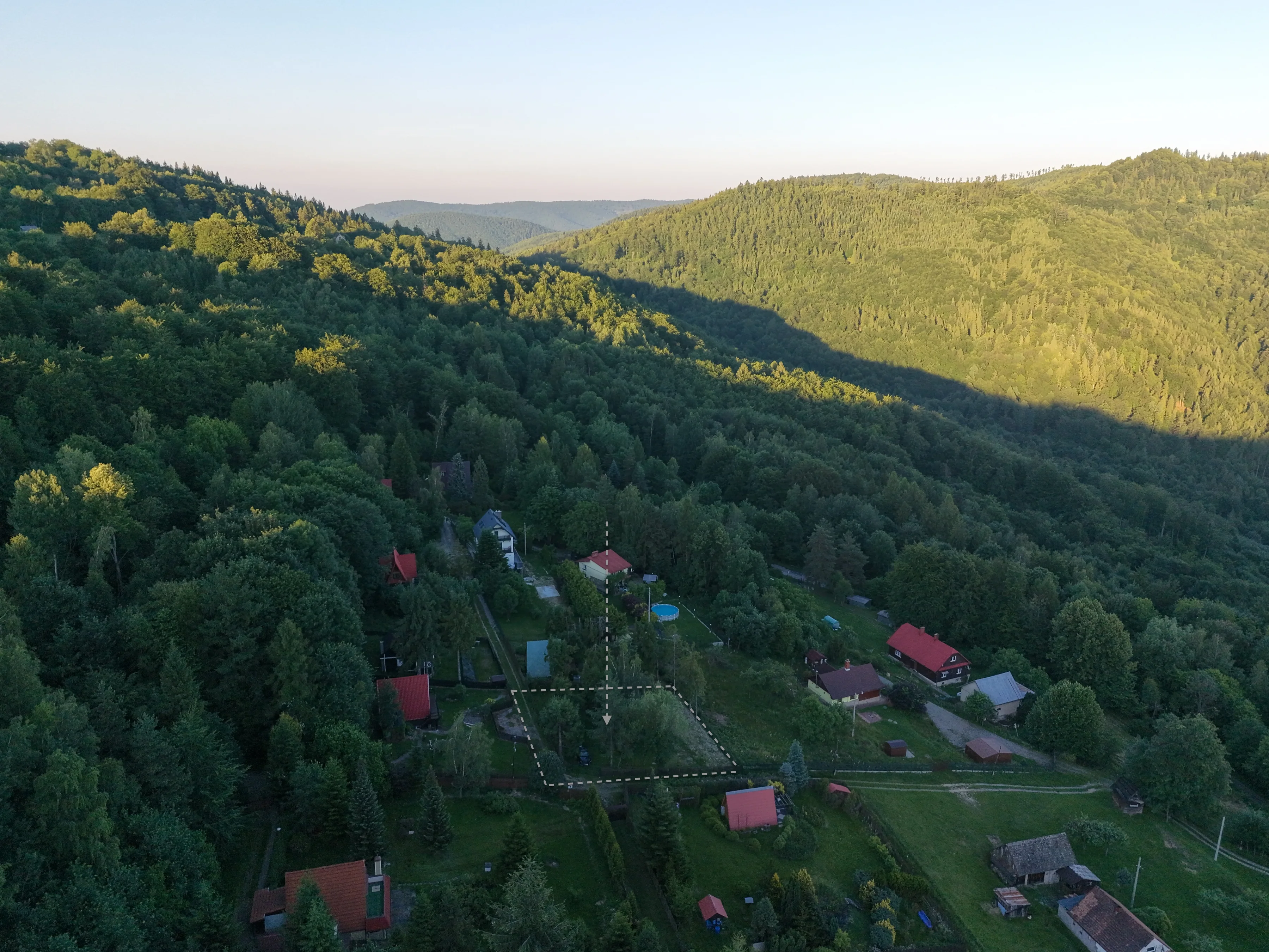 Widok na wschód z tarasu domku